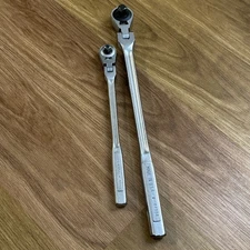 Vintage Craftsman 1/2" & 3/8” Dr Flex Swivel Head Ratchets 44984 & 42793 -V- USA