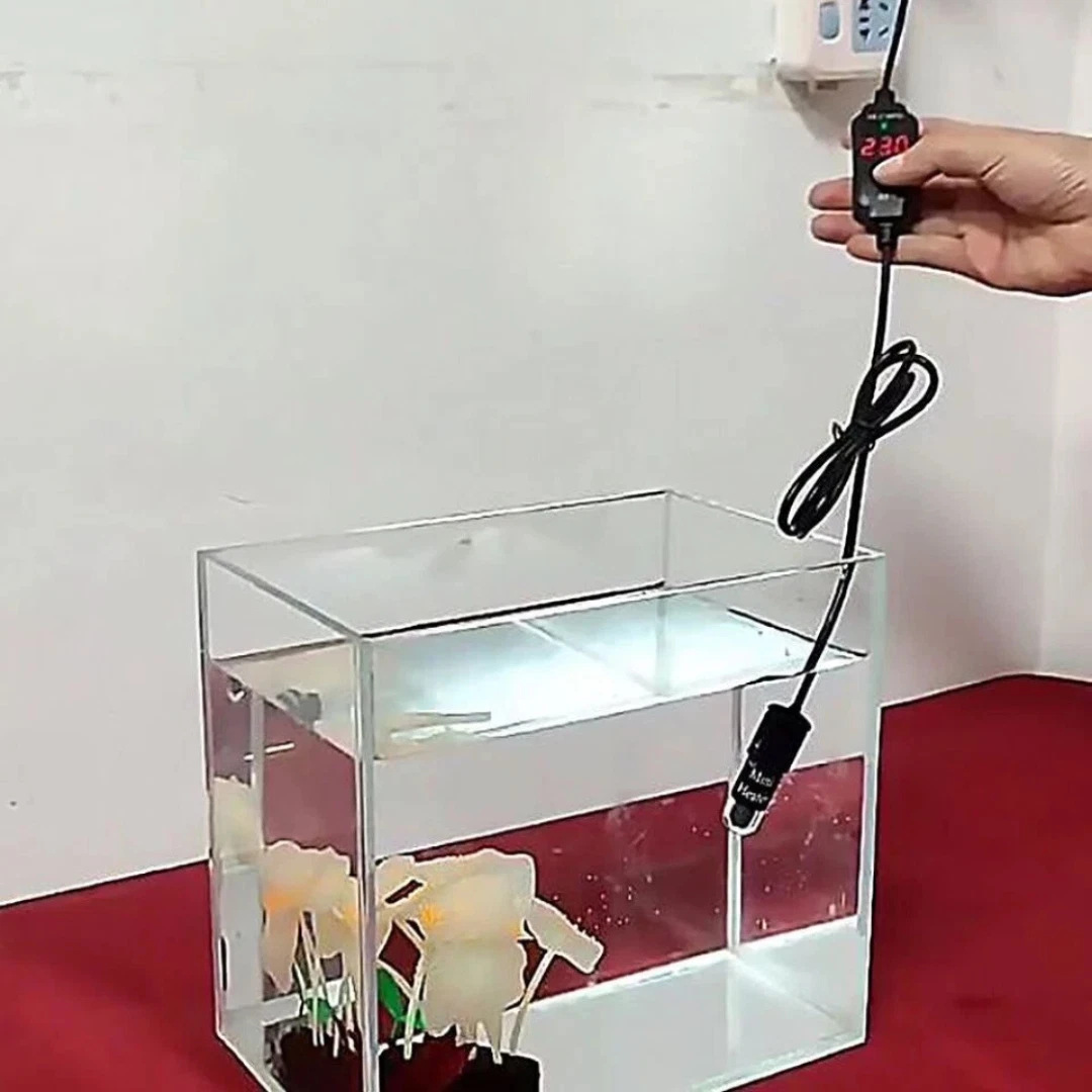 USB Mini Aquarium Fish Tank Heater Thermostat Submersible Heater LED Heating Rod
