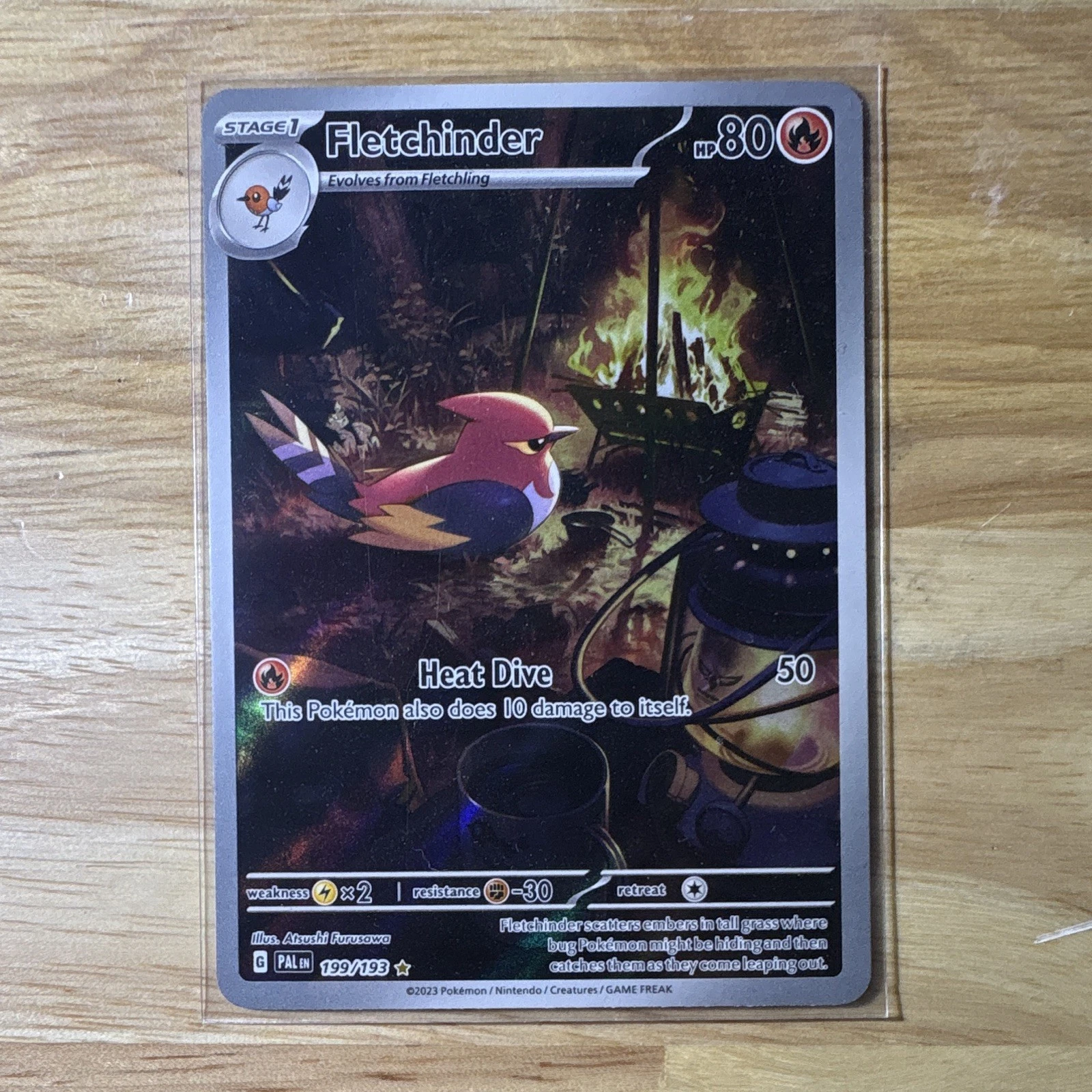 Pokémon Fletchinder 199/193 Paldea Evolved Illustration Rare Holo Eng Stage 1