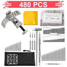 480pcs Watch Repair Kit Watchmaker Back Case Remover Opener Link Pin Spring Bar
