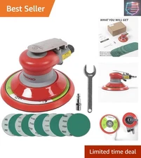 Quiet 6-Inch Pneumatic Random Orbital Sander - 12000 RPM for Smooth Finishes