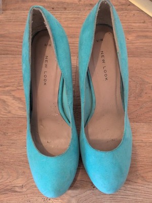 Damen Heels New Look Größe UK 5 türkis gut getragen