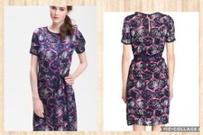 $395 Tory Burch Sheer Kieran Wild Orchid Tie Waist Dress Size 4