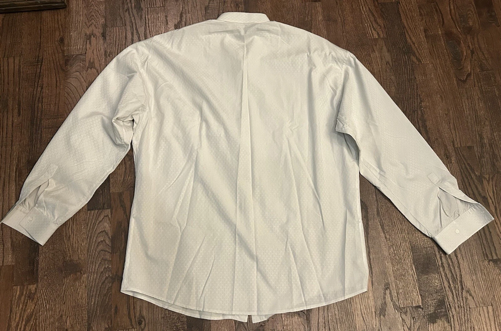 Camicia elegante uomo vintage Gianni Versace Couture seta taglia 52 2XL US bianco grigio