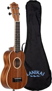 Lanikai Model LU21-S Soprano Size Acoustic Ukulele with Gig Bag, Okoume Wood