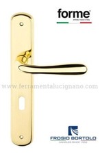 COPPIA MANIGLIE MANIGLIA ORO LUCIDO CON PLACCA INTERASSE 90 PER PORTE INTERNE