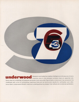 1962 Underwood: Research Prompted by Creative Intelligence Vintage Print Ad