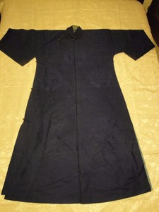 Chinese the early 19th Century blue silk robe with double 'happy' & light green.