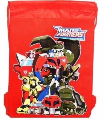 Red Transformers Prime Bumble Bee Licensed Drawstring Backpack Sling Tote Bag :)