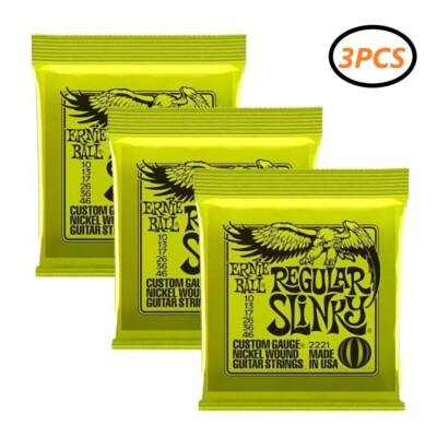 REPLACEMENT 3 X FOR ERNlE BALL REGULAR SLINKY 10-46 ELECTRIC GUITAR STRINGS 2221