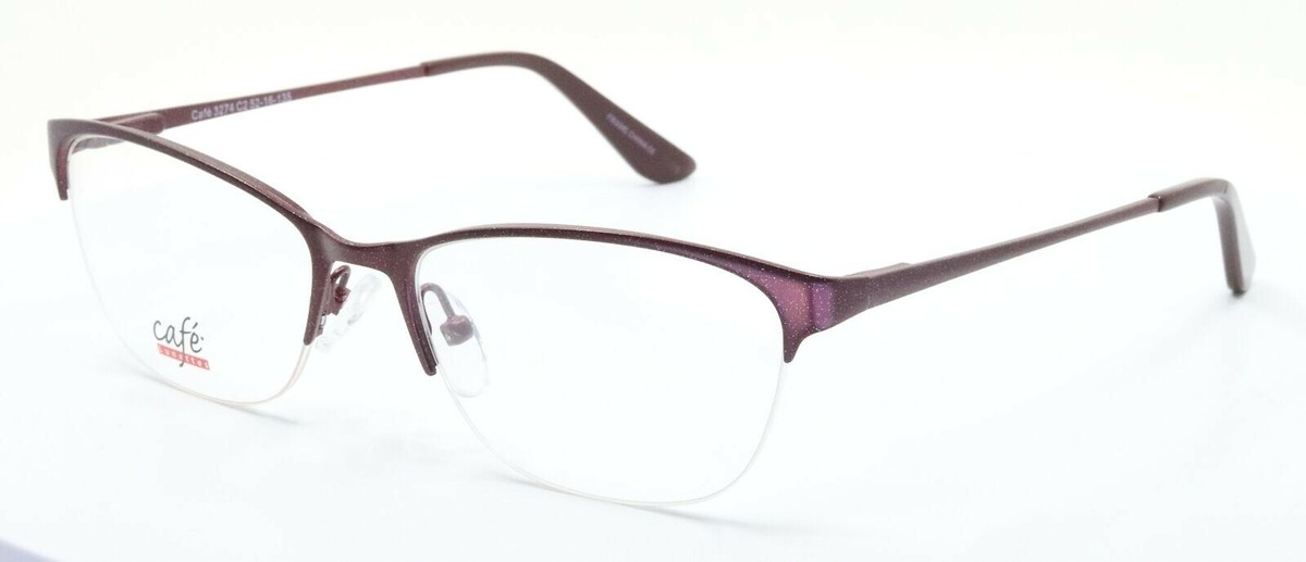 L.C. 2006 GFチタン540 老眼鏡, Cafe Lunettes CAFE 3274 C2 Burgundy Oval Womens Half Rim