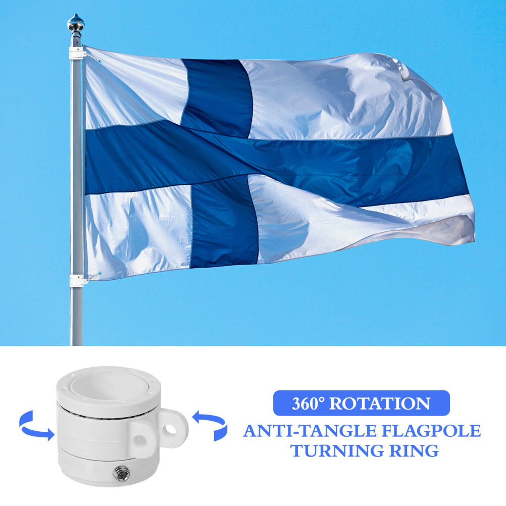 4PCS Flag Pole Clip Mounting Rings with Clip Flagpole Fittings Rotating Rings