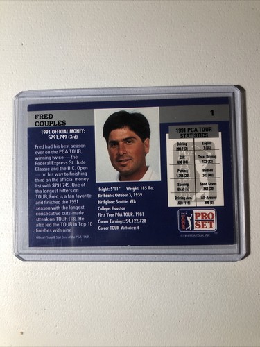 Fred Couples PGA 1991 Pro Set Golf Card #1 Promo Prototype - Picture 2 of 2