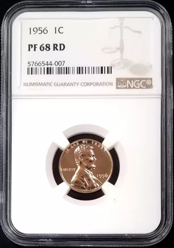 1956 Proof Lincoln Cent certified PF 68 RD by NGC! 