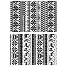 Tim Holtz Stampers Anonymous "HOLIDAY KNITS" Rubber Cling Stamp Set- CMS206