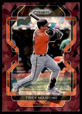 2022 Panini Prizm Burgundy Cracked Ice Trey Mancini 11/25 Baltimore Orioles #107