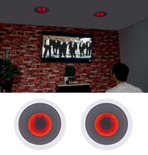 Pair Rockville HC65-LED 6.5" 500 Watt In-Ceiling Home Theater Speakers with LED