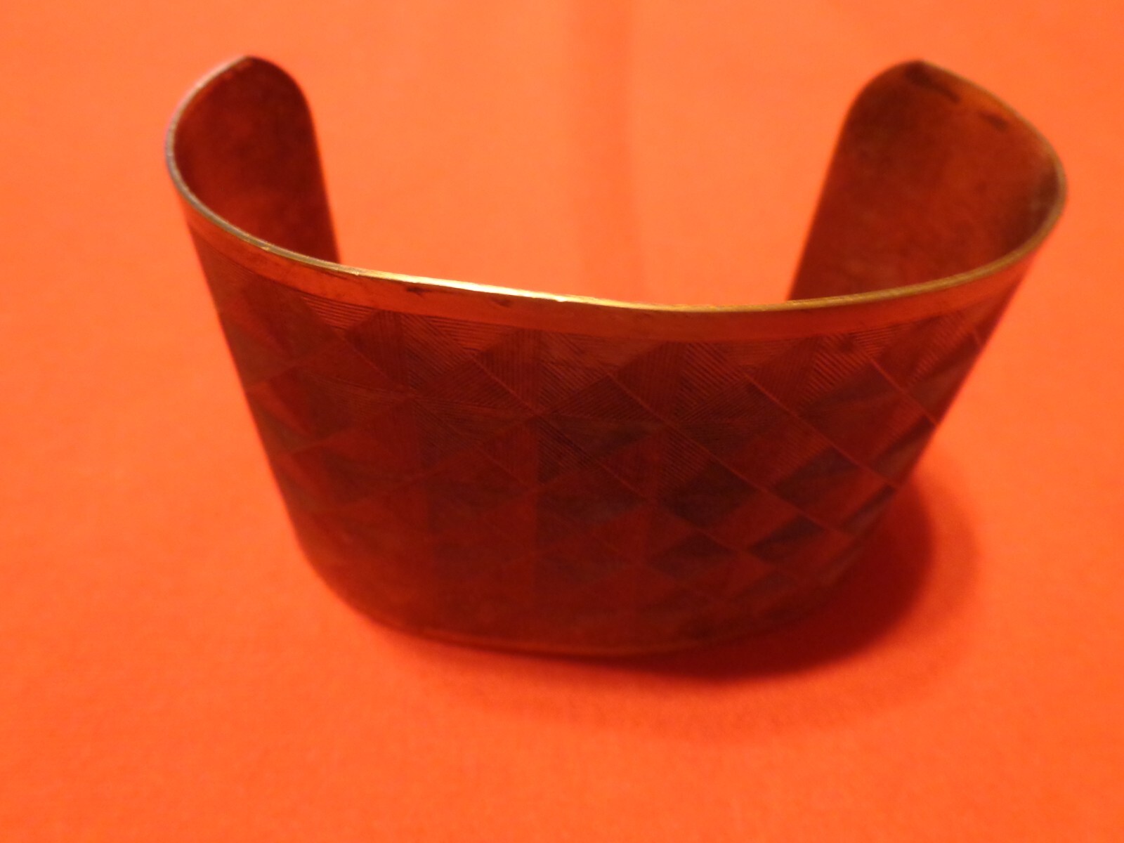ANTIQUE COPPER BRACELET  TRIANGLE PATTERN GREAT D… - image 4