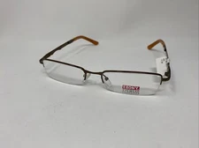 EBONY EYEWEAR EEC7 56/19/145 BROWN HALF RIMLESS EYEGLASSES FRAME U799