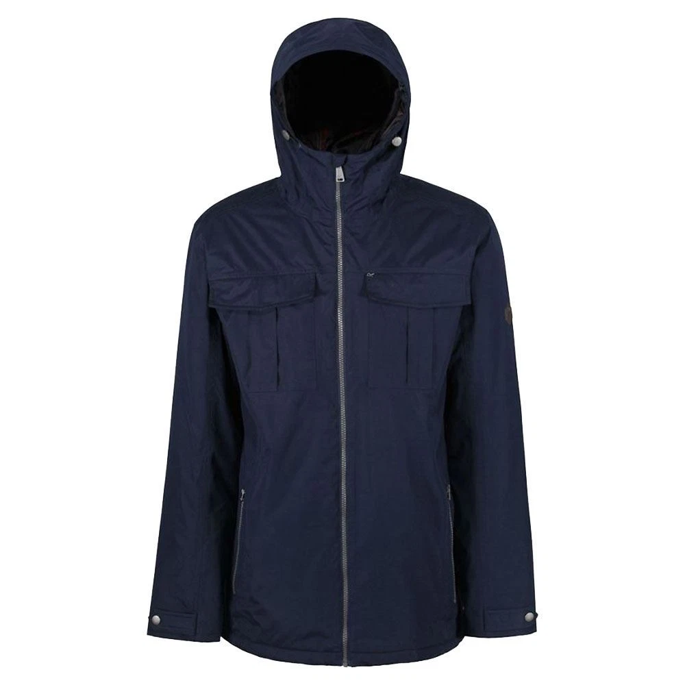 Regatta Hanler Waterproof Padded Jacket Insulated Hoodie Navy