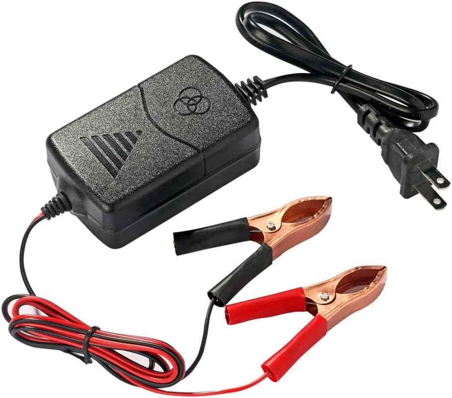 Car Battery Charger,12V Battery Charger with Crocodile Clip and Power Indicator,