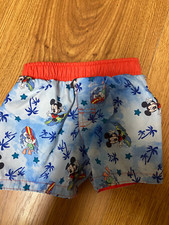 little boy toddler swim shorts Disney Mickey Mouse size 12 months