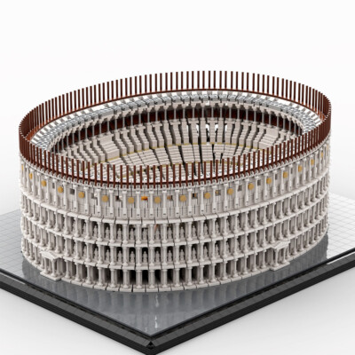 MOC: Colosseum with 4 Main Entrances, 160 Statues, Attic and Stage 11371 PCS