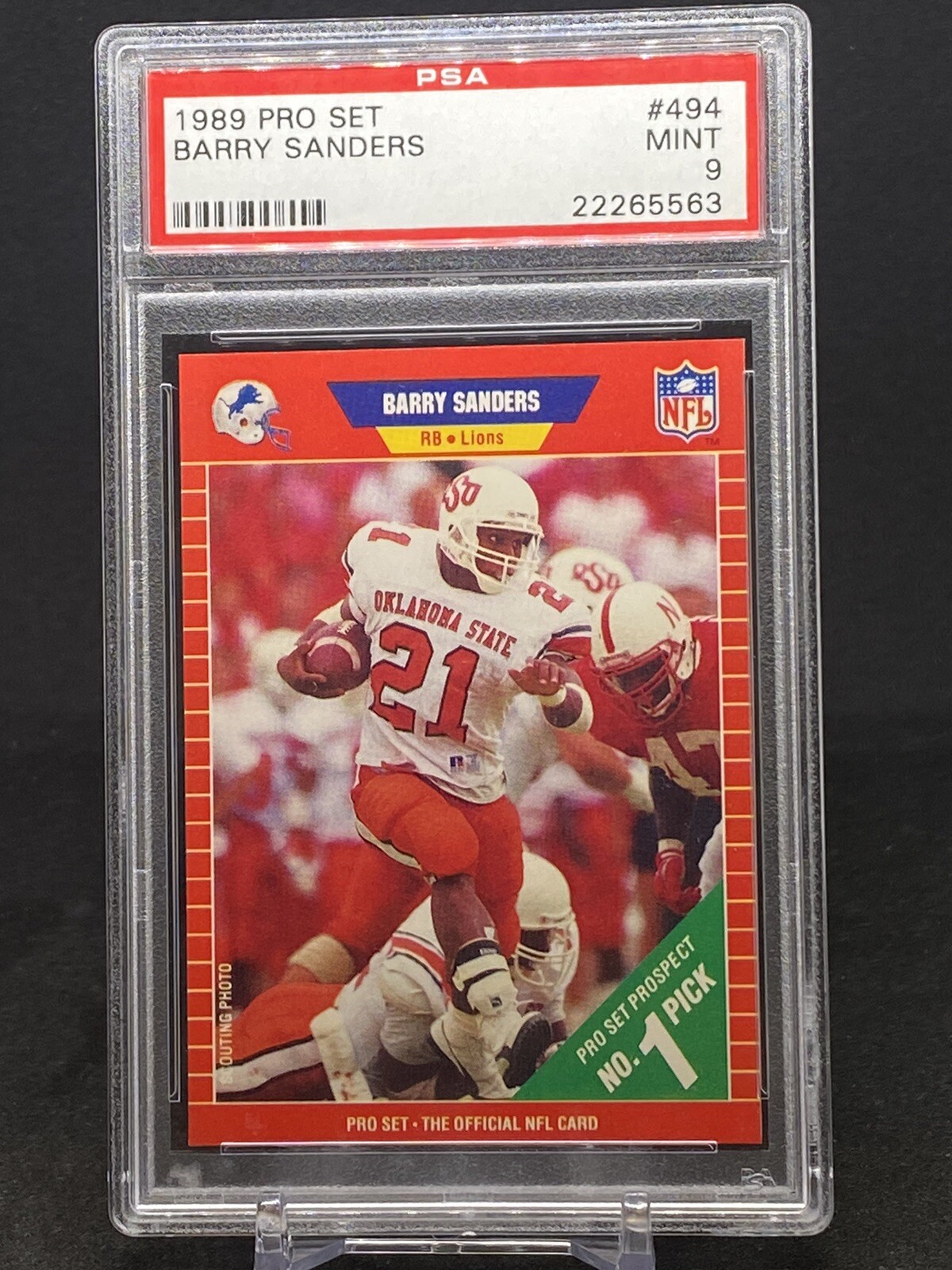 1989 PRO SET RC #494 BARRY SANDERS HOF PSA 9 MINT ROOKIE