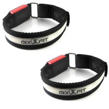 MixxFit 2-Pack Reflective LED Adjustable High Visibility Armbands. Running