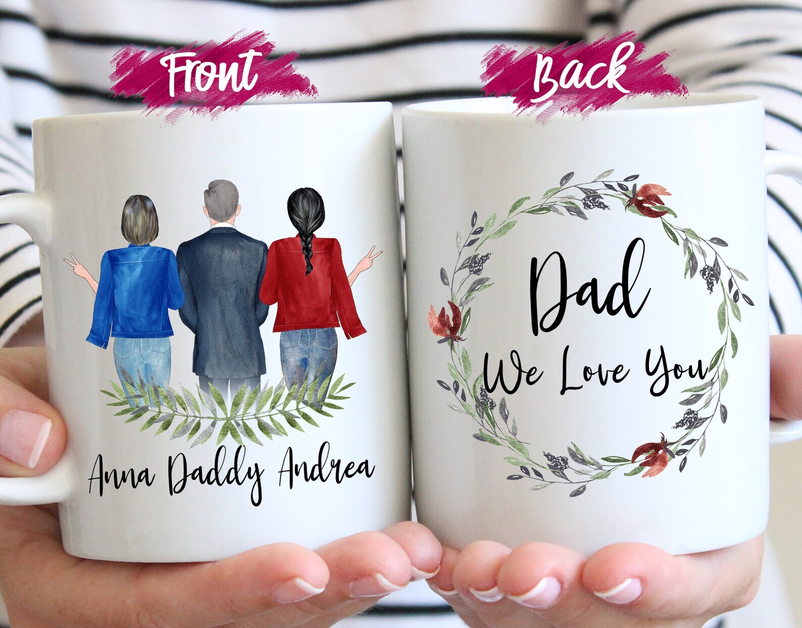 Personalized Dad Mug Dad Gifts Father's Day Gift From Daughter And Son Best