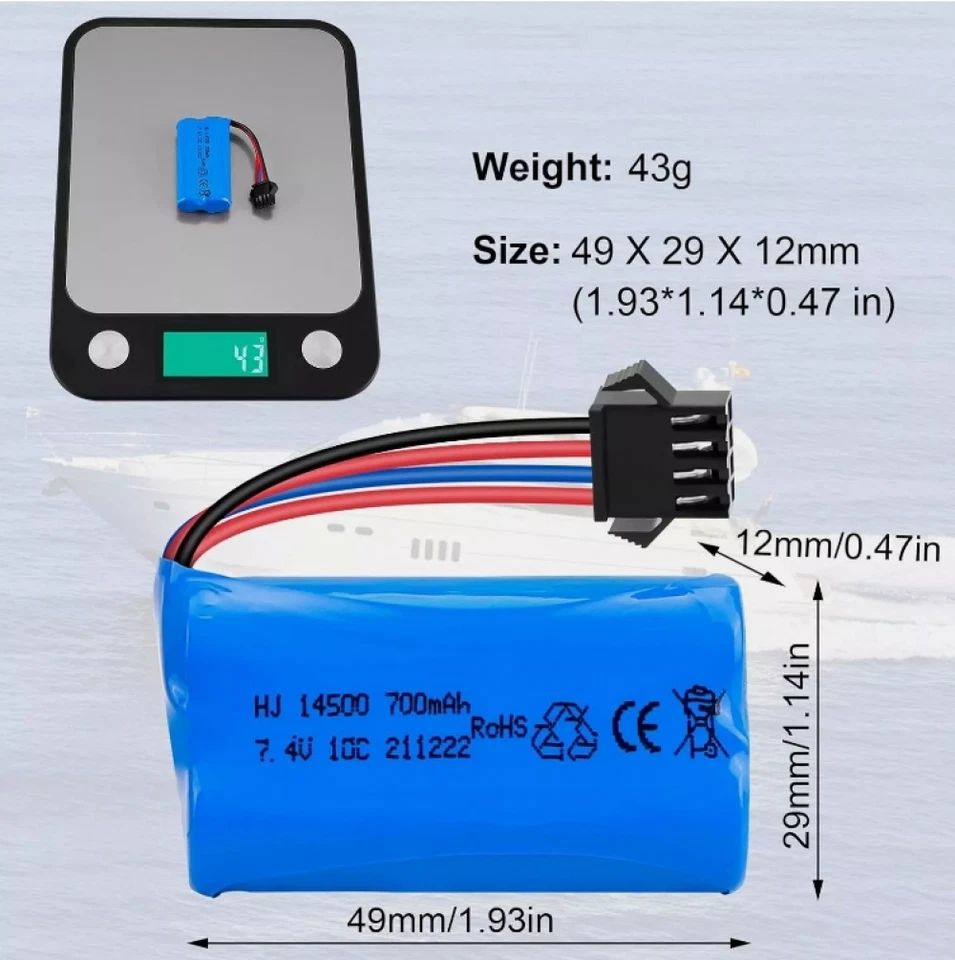 1Pc 7.4V 15C 700mAh Li-ion Rechargeable Battery for RC Car Drift Monster Truck - Image 4 of 4