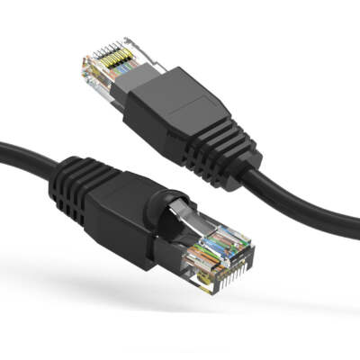 7Ft CAT6A UTP Ethernet Network Booted Cable Black