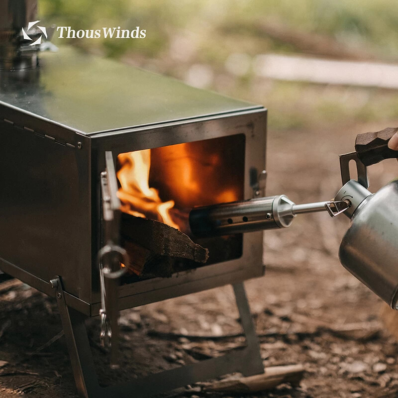 Small Folding Wood Stove Portable Tent StoveTitaniumb 4.3lb 8.1ft Chimney  Pipes | eBay