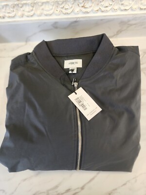 NWT Hyden Yoo Mens Zip Up Bomber Jacket XL Charcoal