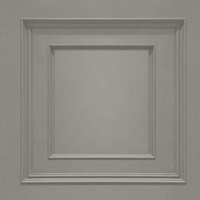 Belgravia Amara Groß Holz Panel Texturiert 3D Effekt Vinyl Tapete Silber 7374