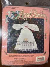 "Bright Christmas"  1992 Gallery of Stitches Bucilla Angel Babies X-Stitch 33232