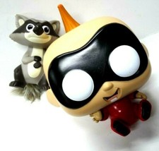Disney Pixar Incredibles Big Head Baby Jack Jack Doll  Racoon w/fluffy Tail