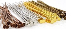 50 pieces 1" or 2" Flat Head Pins Jewelry Making Beading 6 colors 20-gauge