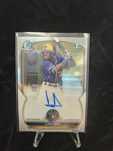 2023 Bowman Chrome Luis Lara 1st Bowman Auto Autograph CPA-LL Brewers