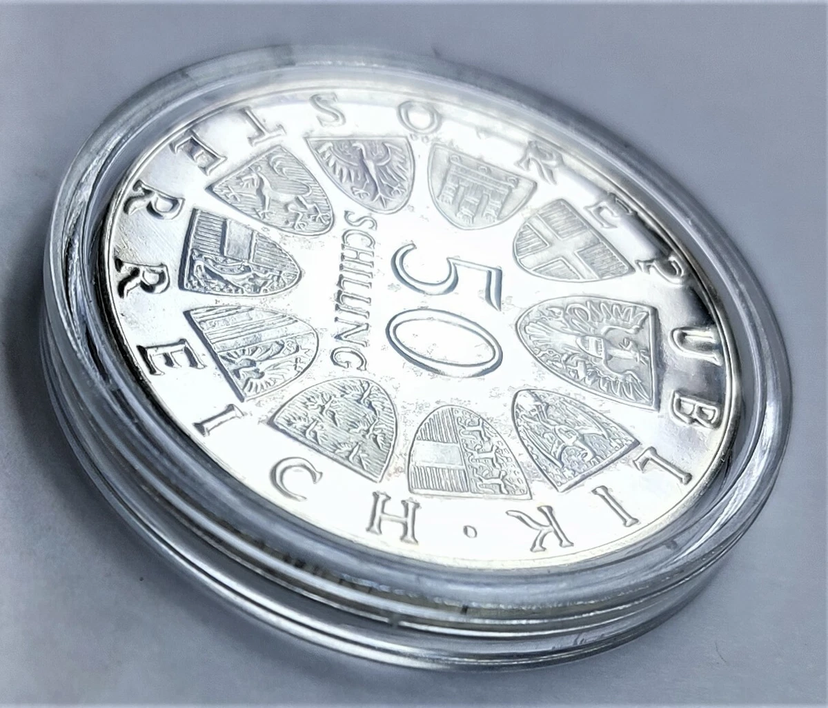 Österreich 50 Schilling  SILBER Münze 1971: ING JULIUS RAAB st/unz mit Kapsel