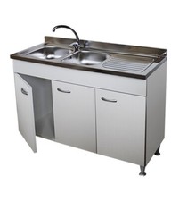 Mobile cucina 3 ante con lavello inox sinistro 120 componibile sottolavello