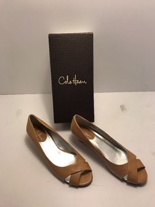 cole haan peep toe flats