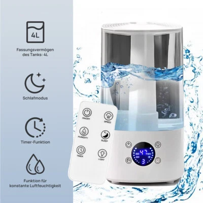 EUMATY Luftbefeuchter Pflanzen Humidifier Ultraleise mit Feuchtigkeitsanzeige 4000ml DE