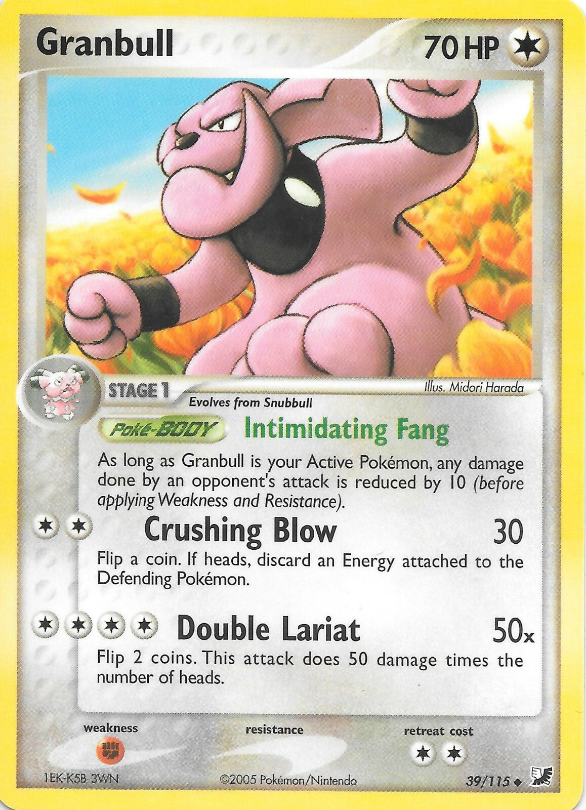 GRANBULL  39/115  EX Unseen Forces Pokemon Card  NM