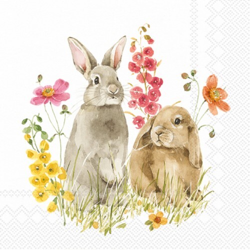 20 Servietten Mit Hase Im Weidekranz – 33x33 Cm, 3-lagig, Perfekt Für Ostern & Frühlingsdeko