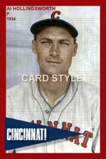 Al Hollingsworth - 1934 Cincinnati Reds - choose a size - colorized print