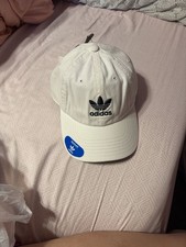 adidas Originals Youth Relaxed Washed Strapback Trefoil Hat White