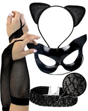 Black Cat Costume for Women Halloween Cosplay Accessories - Cat Ears, Cat Mask,