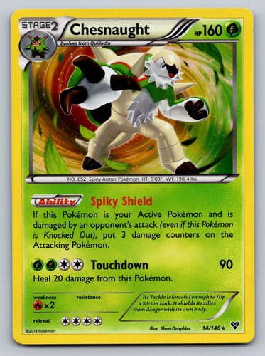Pokemon Chesnaught Holo Rare XY Base Set 14/146 MP