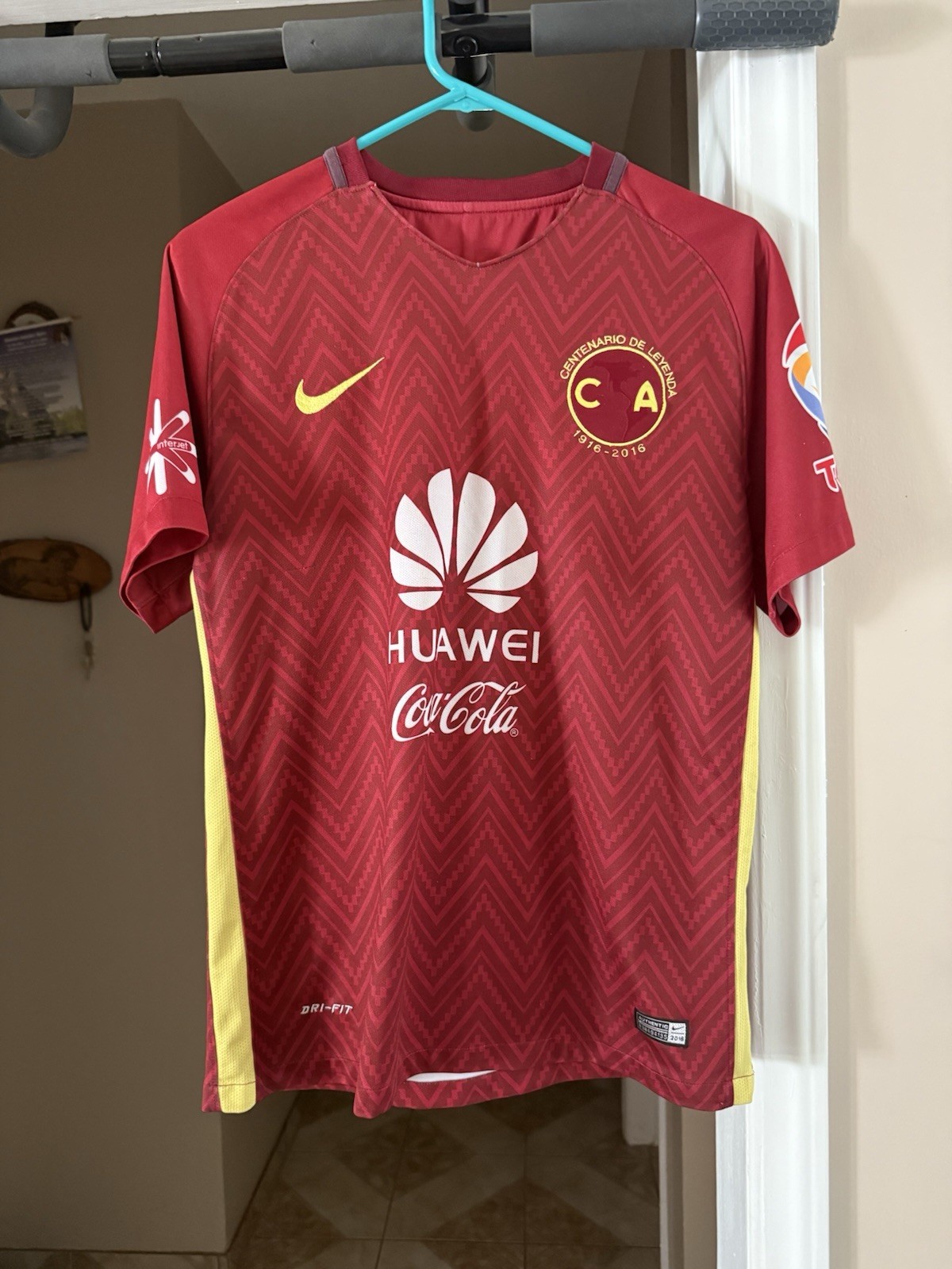 Mens Small Nike Club America Centenario Anniversary Soccer Jersey Good Condition